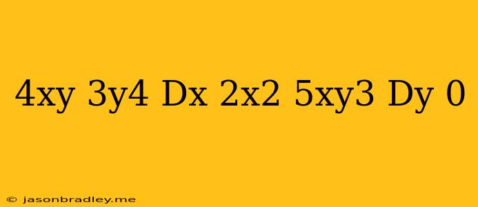 (4xy+3y^4)dx+(2x^2+5xy^3)dy=0