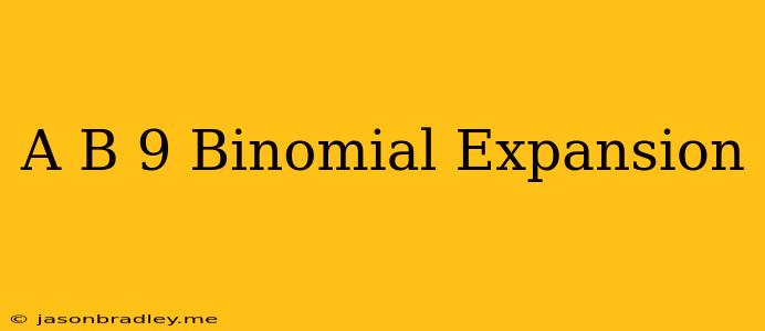 (a+b)^9 Binomial Expansion