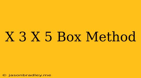 (x+3)(x+5) Box Method