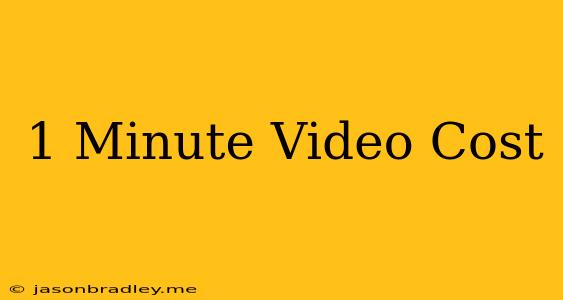 1 Minute Video Cost