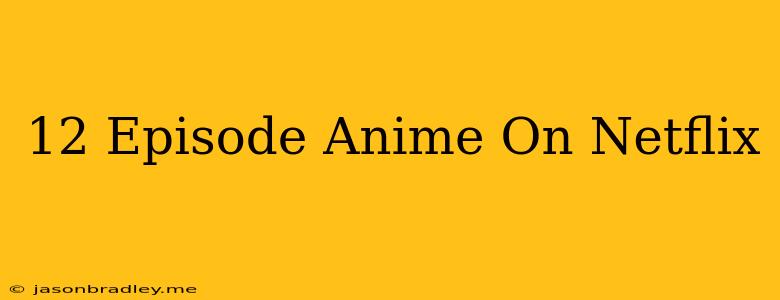 12 Episode Anime On Netflix