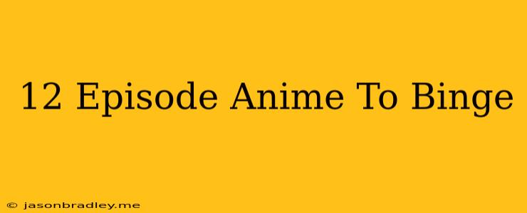 12 Episode Anime To Binge