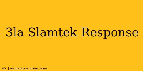 3la Slamtek Response