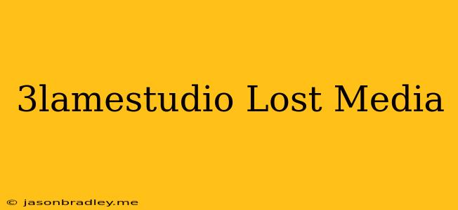 3lamestudio Lost Media