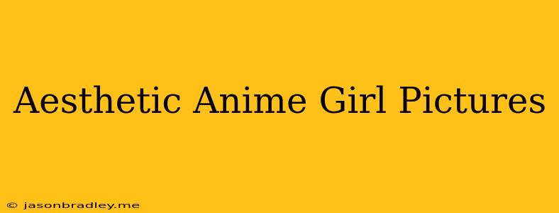 Aesthetic Anime Girl Pictures