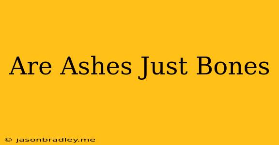 Are Ashes Just Bones