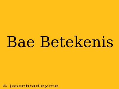 Bae Betekenis