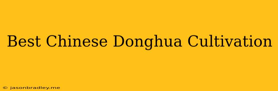 Best Chinese Donghua Cultivation